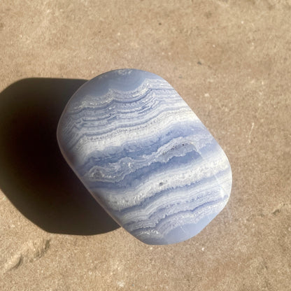 Blue Lace Agate palm stone 4.5CM