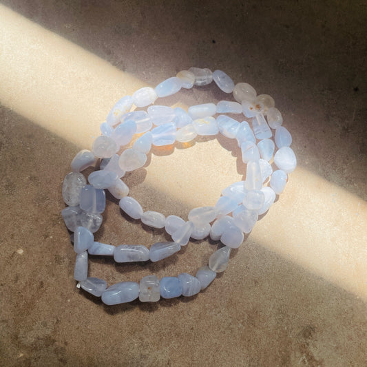 Blue Lace agate Tumble stone bracelet