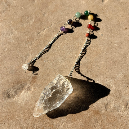 Clear Quartz raw Chakra pendulum