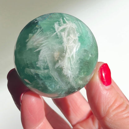 Rainbow Fluorite Feather Sphere 4.5CM