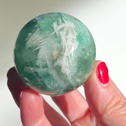 Rainbow Fluorite Feather Sphere 4.5CM
