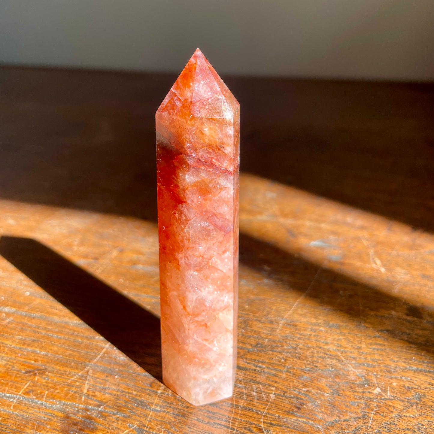 Fire Quartz with Golden Healer Quartz Tower 10.5CM
