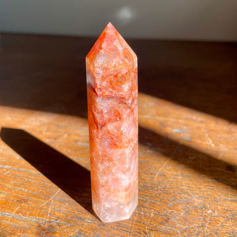 Fire Quartz with Golden Healer Tower 10.5CM