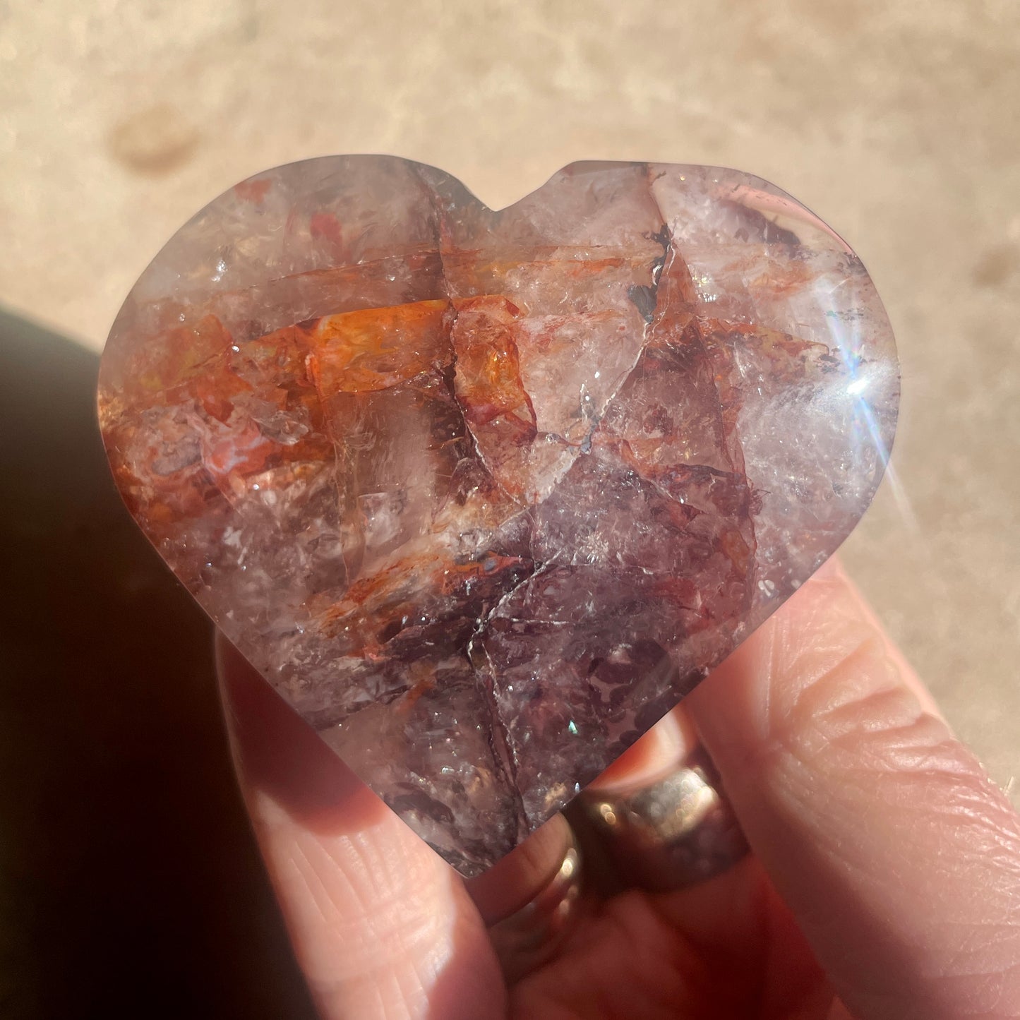 Fire Quartz Heart 6CM
