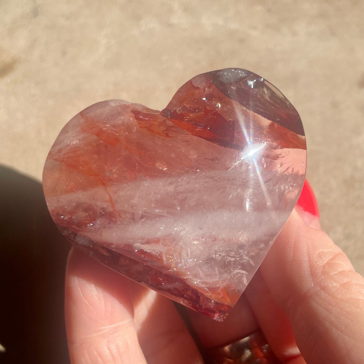 Fire Quartz Heart 5CM