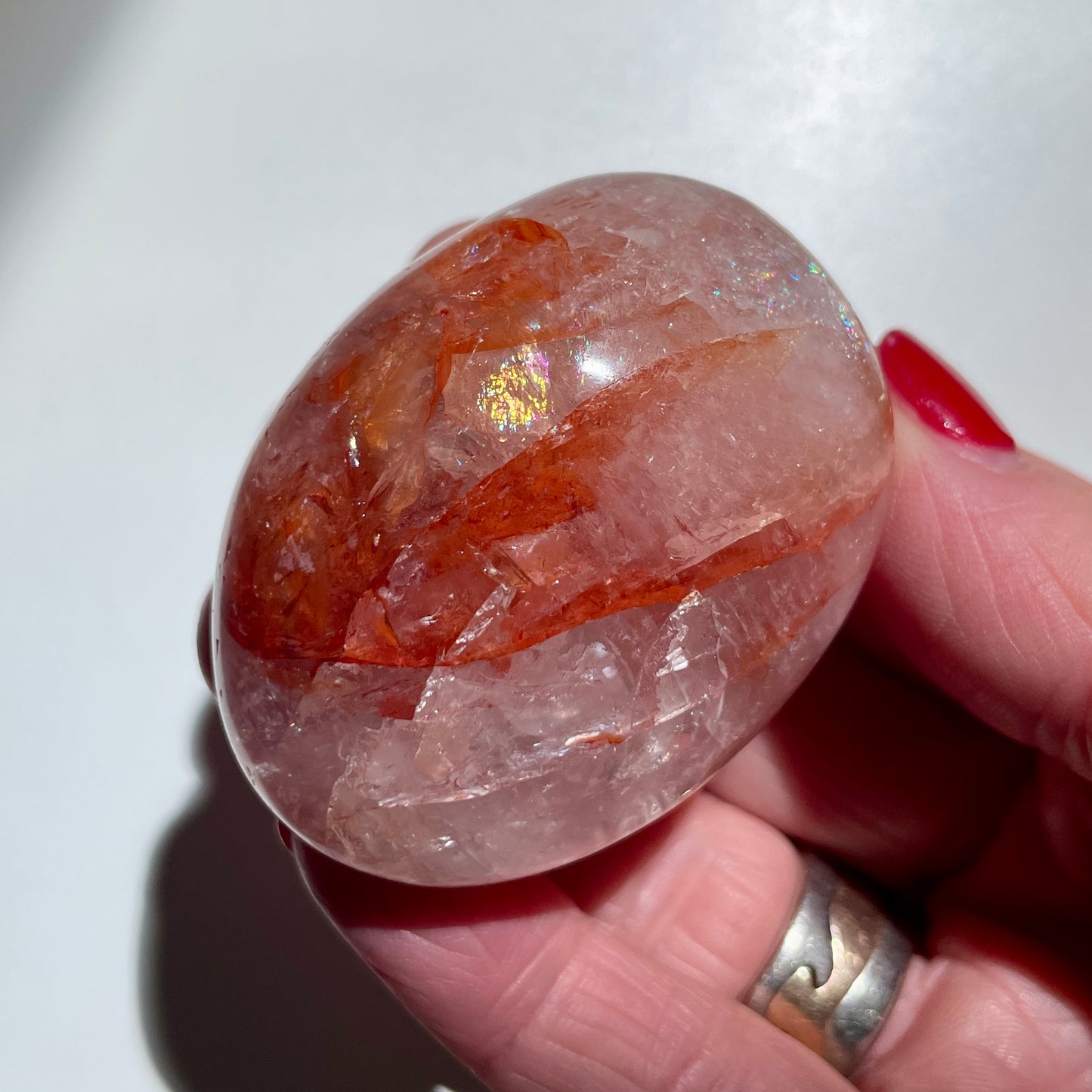Fire Quartz Palm stone 5CM
