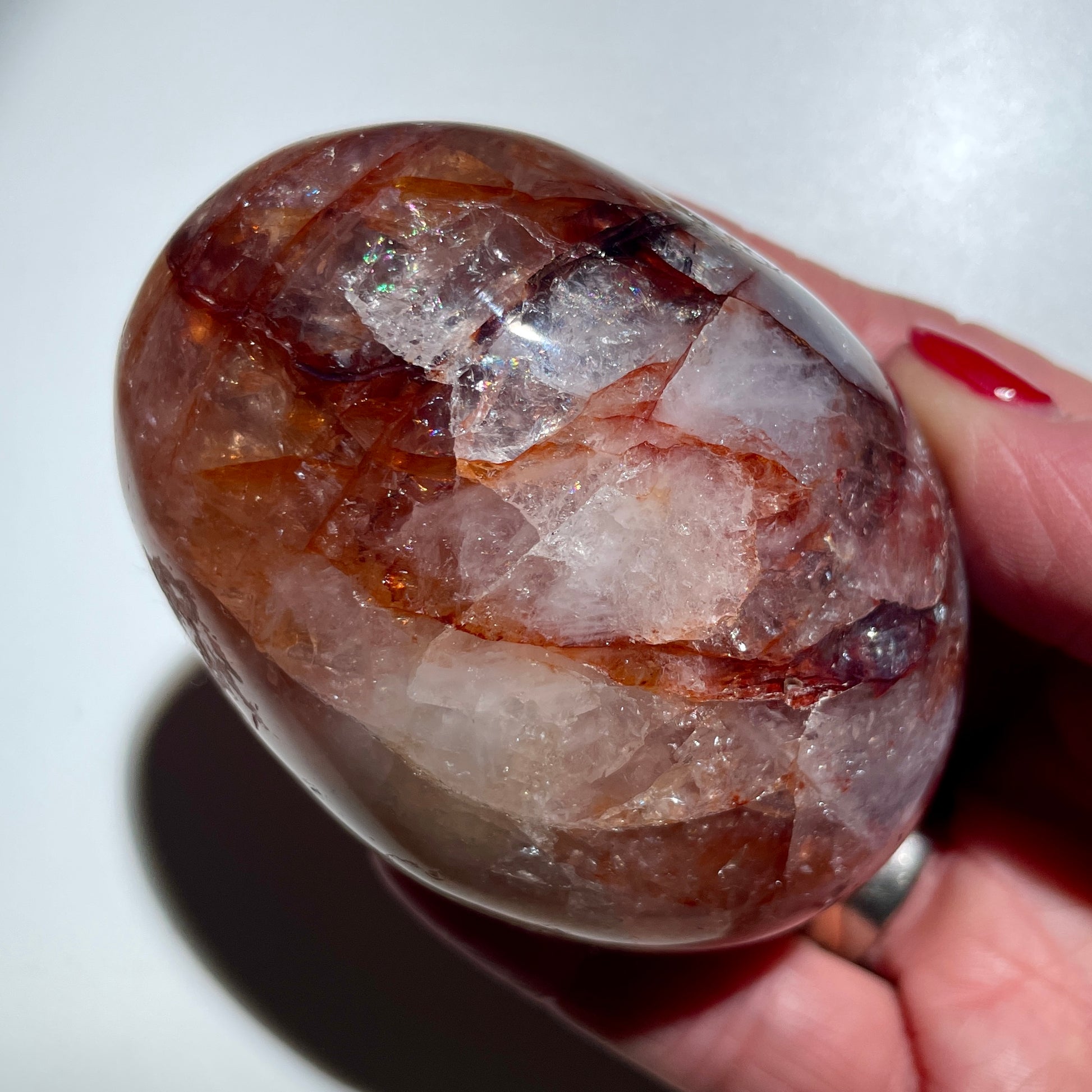 Fire Quartz Palm stone 7CM