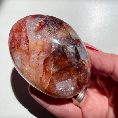 Fire Quartz Palm stone 7CM