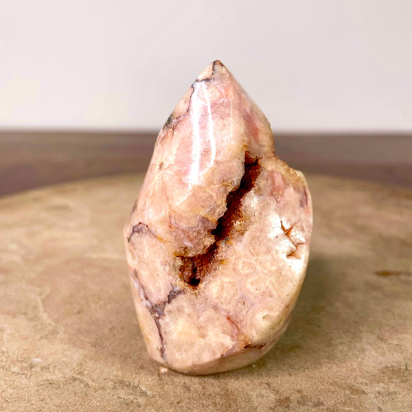 Flower Agate Druzy flame 7CM