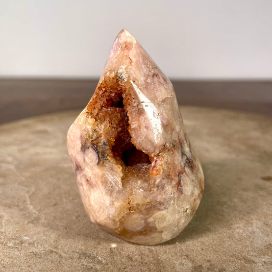 Flower Agate Druzy flame 7CM