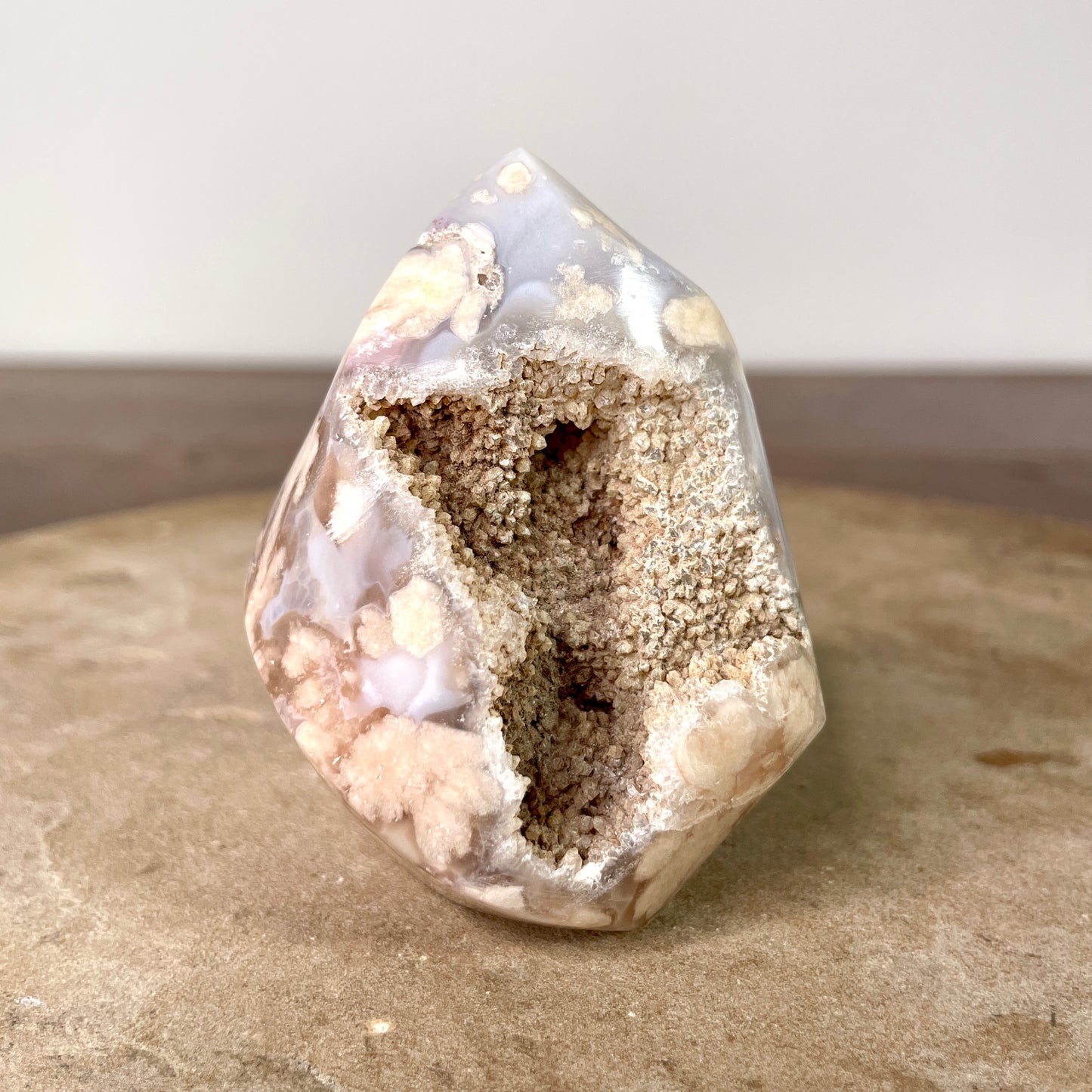 Flower Agate Druzy flame 7CM