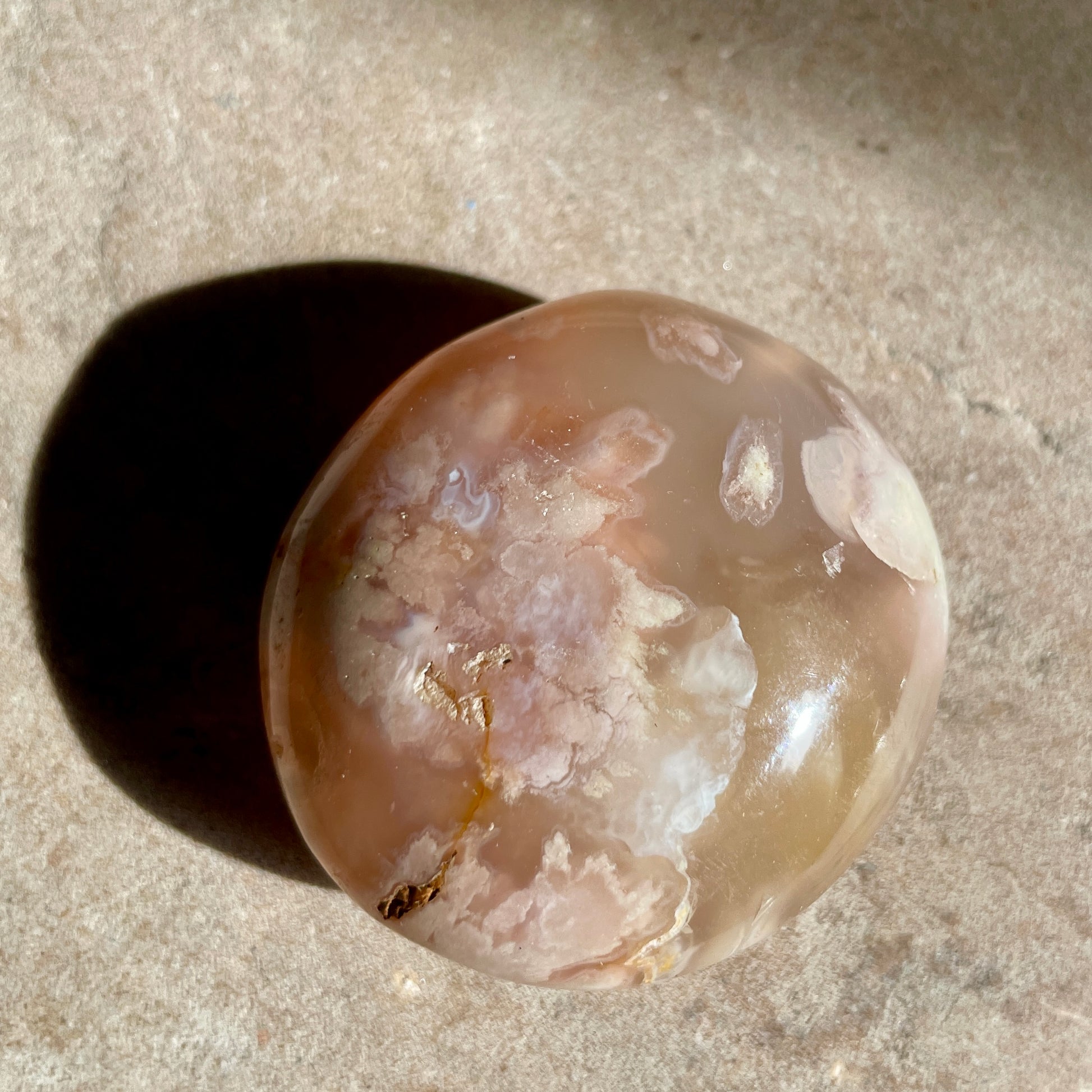 Flower Agate Palmstone 5CM