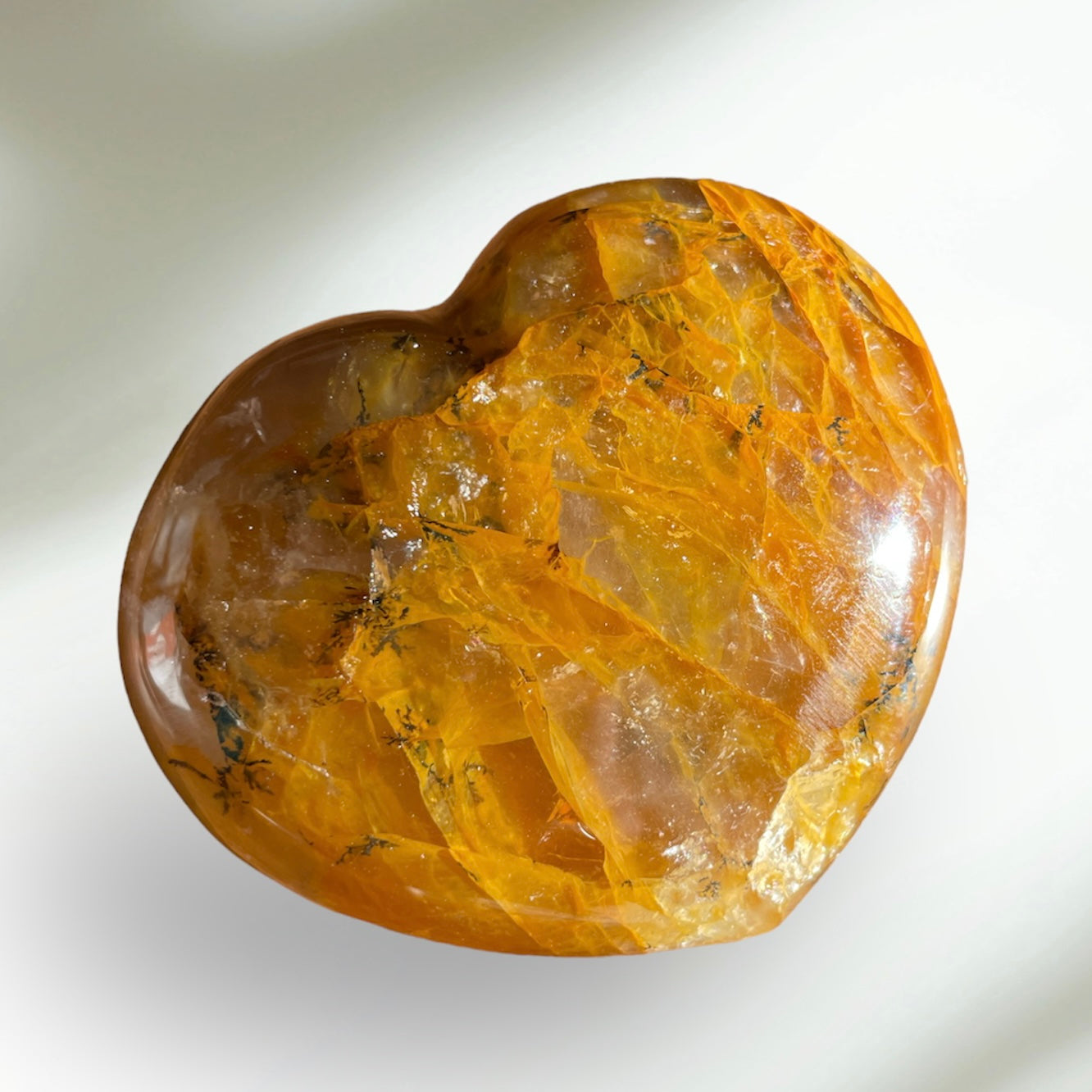 Golden Healer Quartz Heart with Dendrite 7.5CM