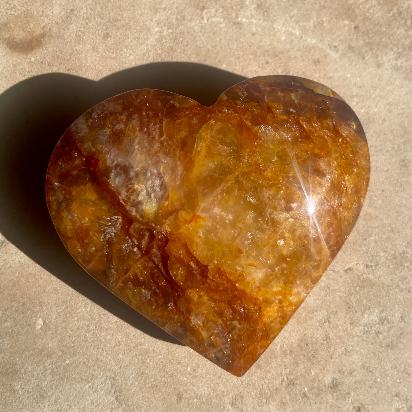 Golden Healer Quartz Heart 8CM