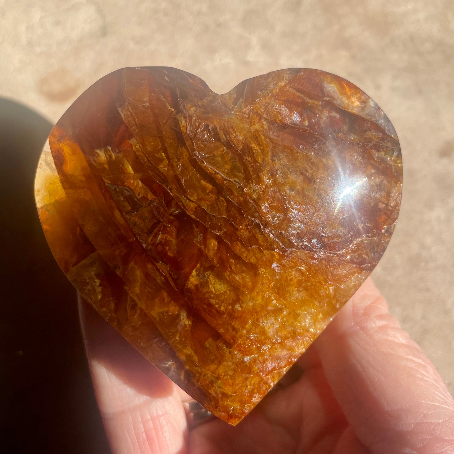 Golden Healer Quartz Heart 7CM