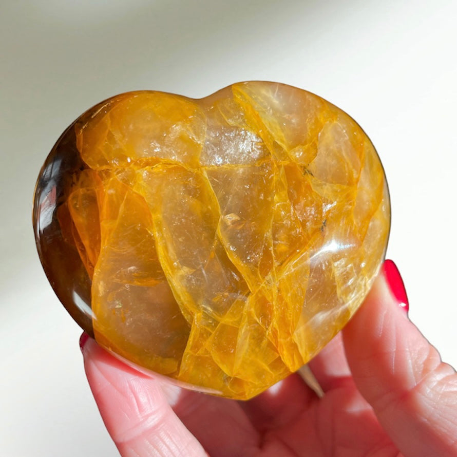 Golden Healer Quartz Heart with Dendrite 7.5CM