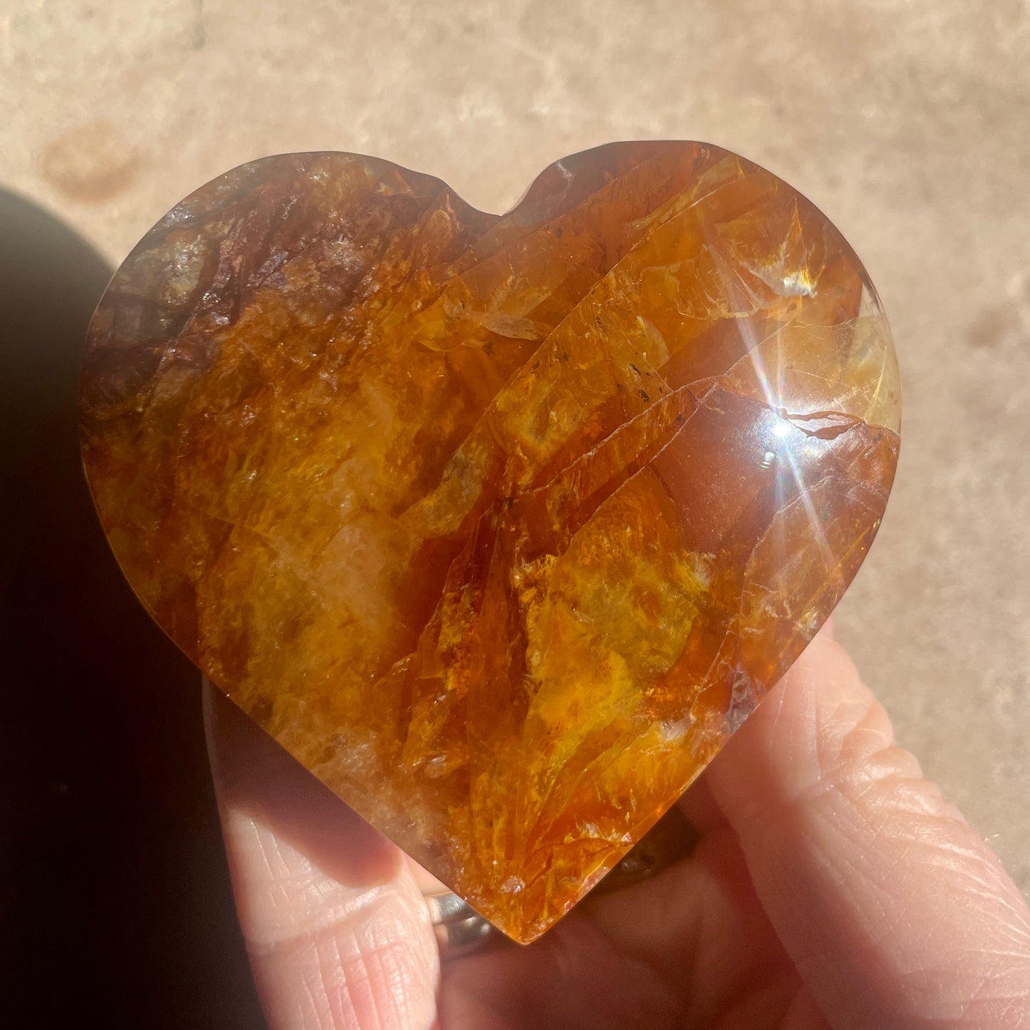 Golden Healer Quartz Heart 7CM