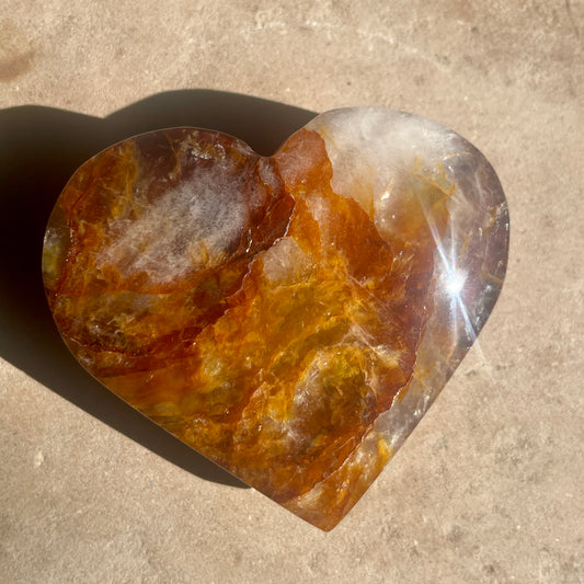 Golden Healer Quartz Heart 8CM