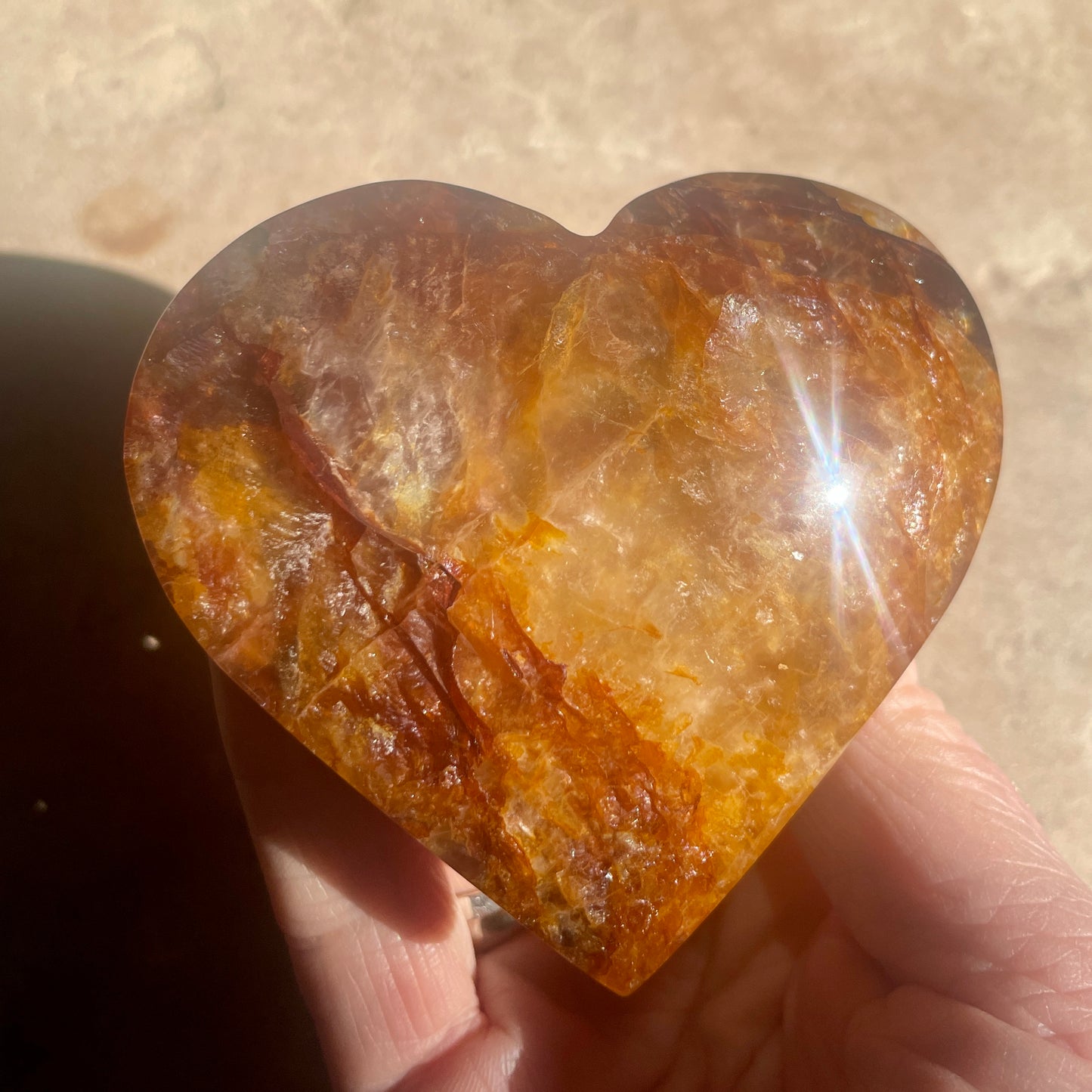 Golden Healer Quartz Heart 8CM