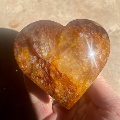 Golden Healer Quartz Heart 8CM