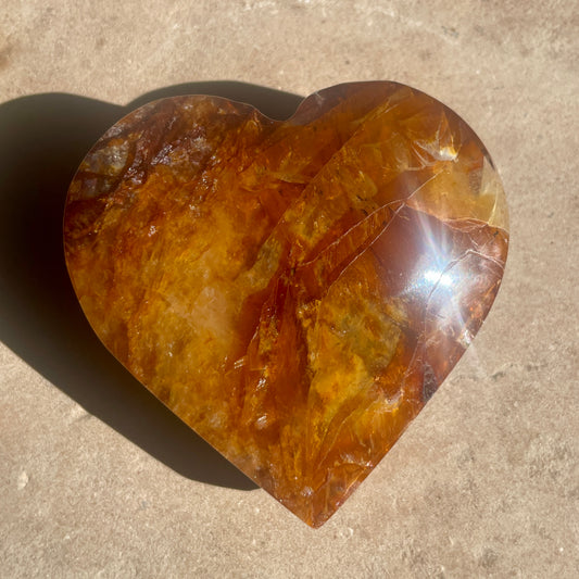 Golden Healer Quartz Heart 7CM