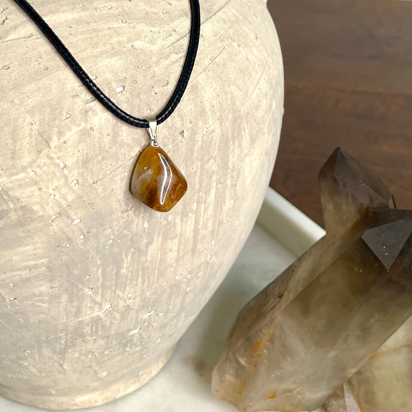 Golden Healer Quartz pendant necklace