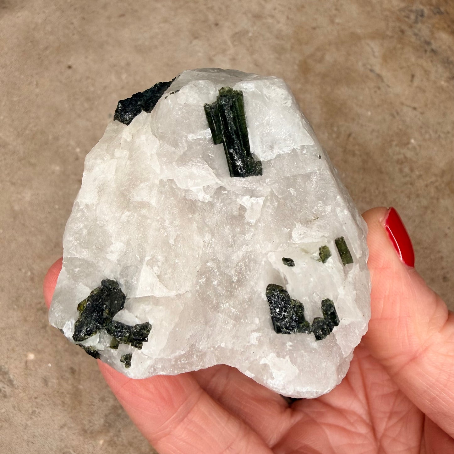 Green Tourmaline Quartz Raw 7.5CM