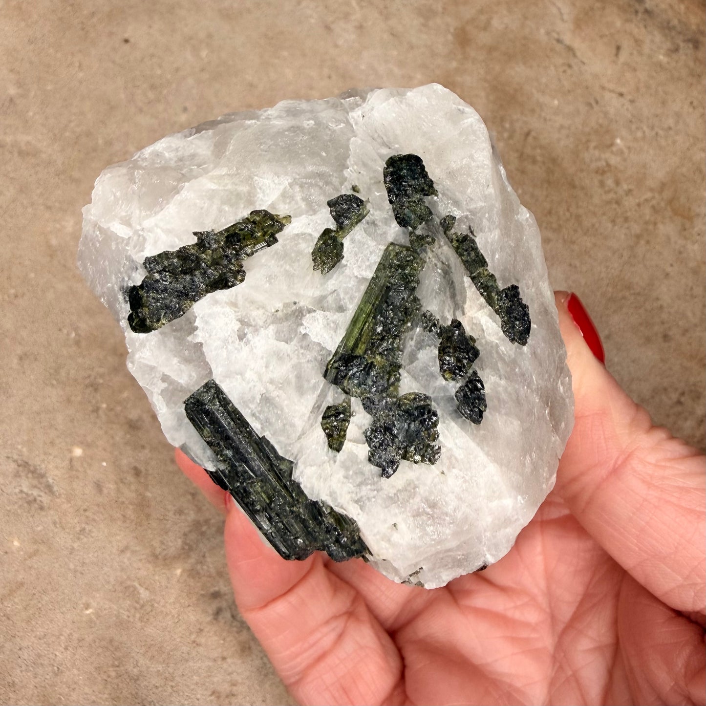 Green Tourmaline Quartz Raw 7.5CM