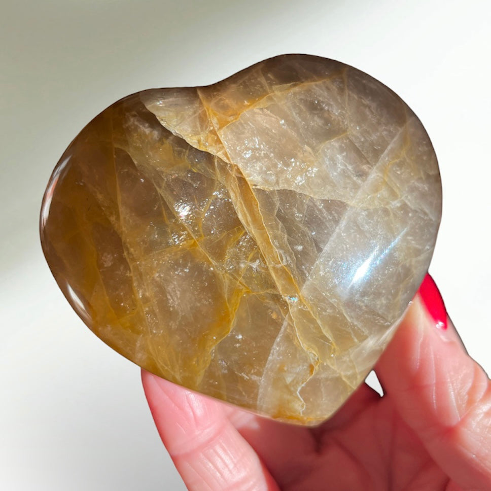 Golden Healer Smokey Quartz Heart 7.5CM