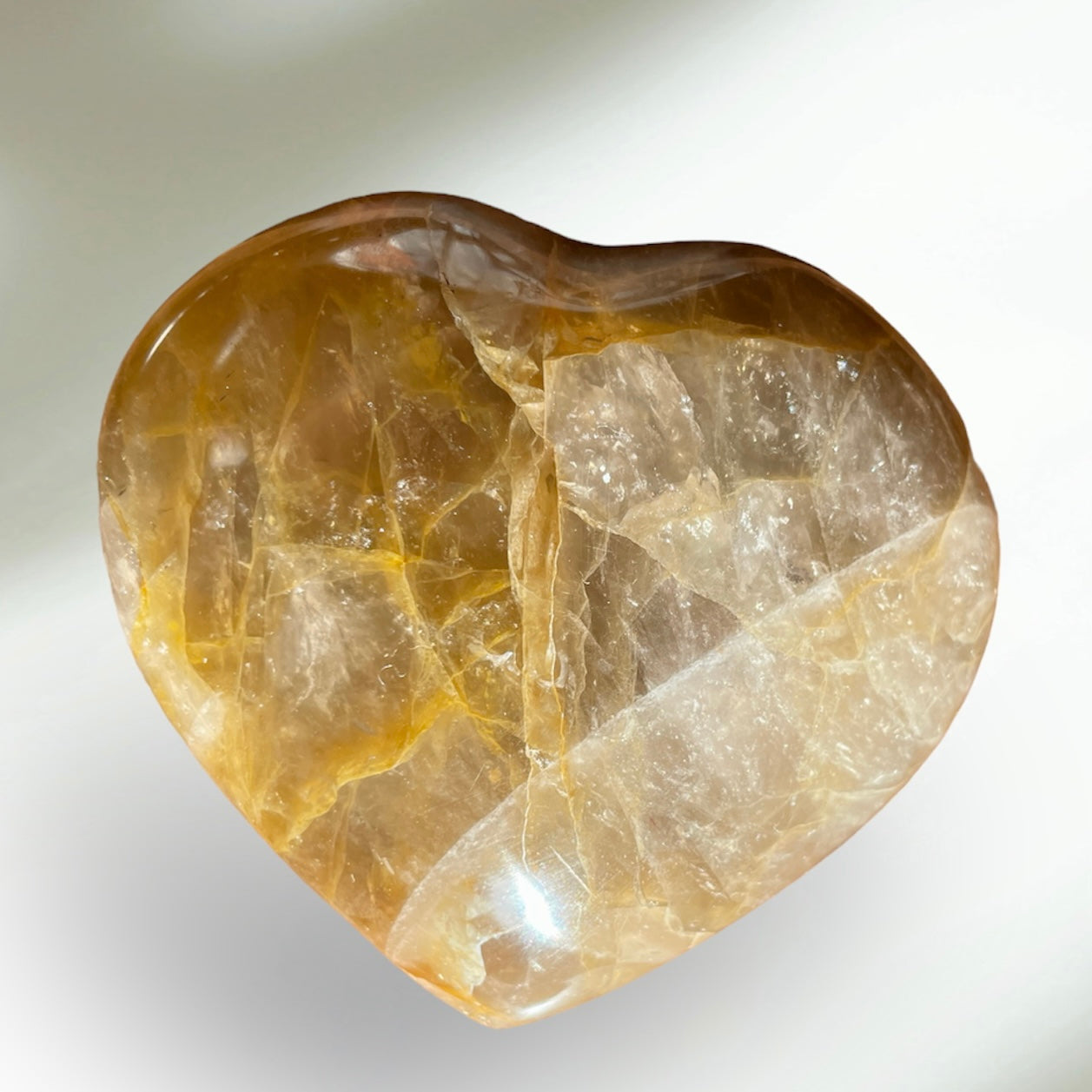 Golden Healer Smokey Quartz Heart 7.5CM