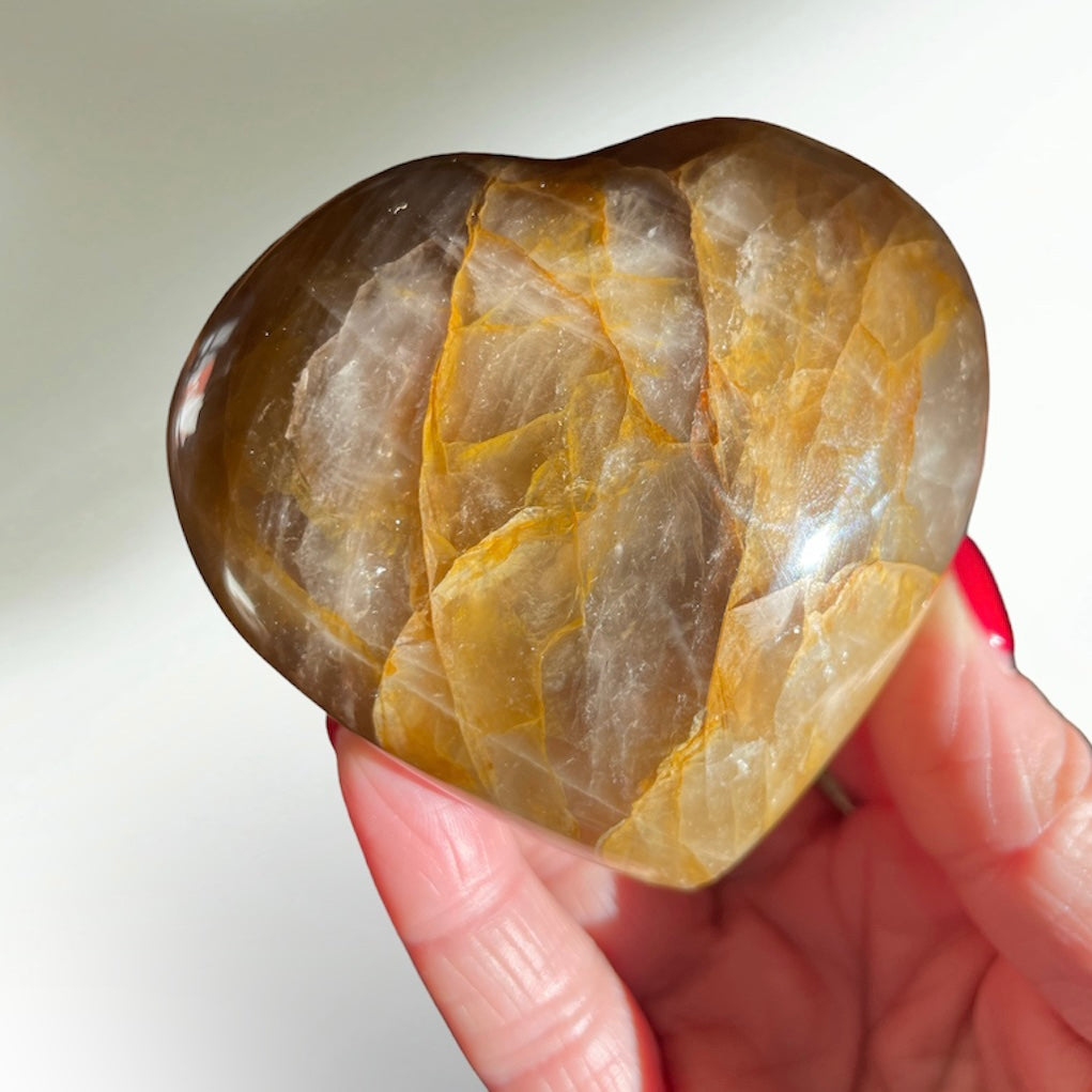 Golden Healer Smokey Quartz Heart 7.5CM