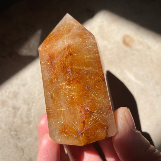 Golden Rutile Tower with copper 7.5CM