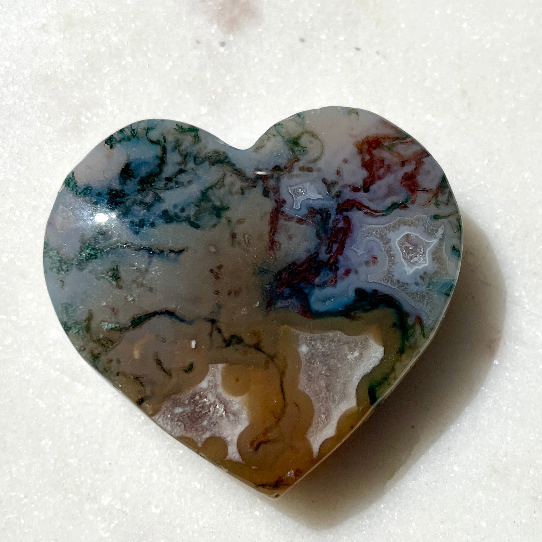 Moss Agate Heart 5CM