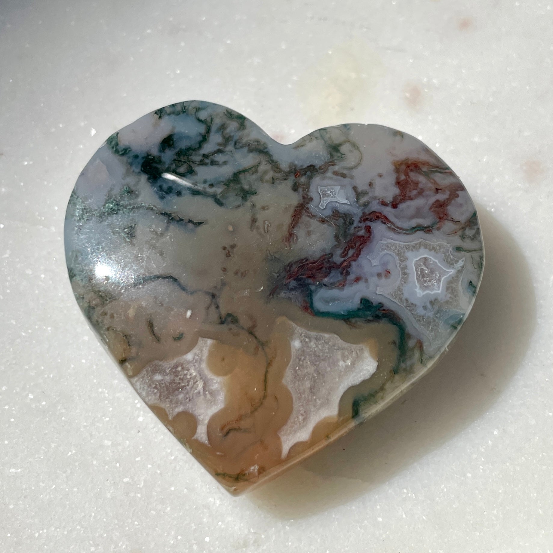 Moss Agate Heart 5CM
