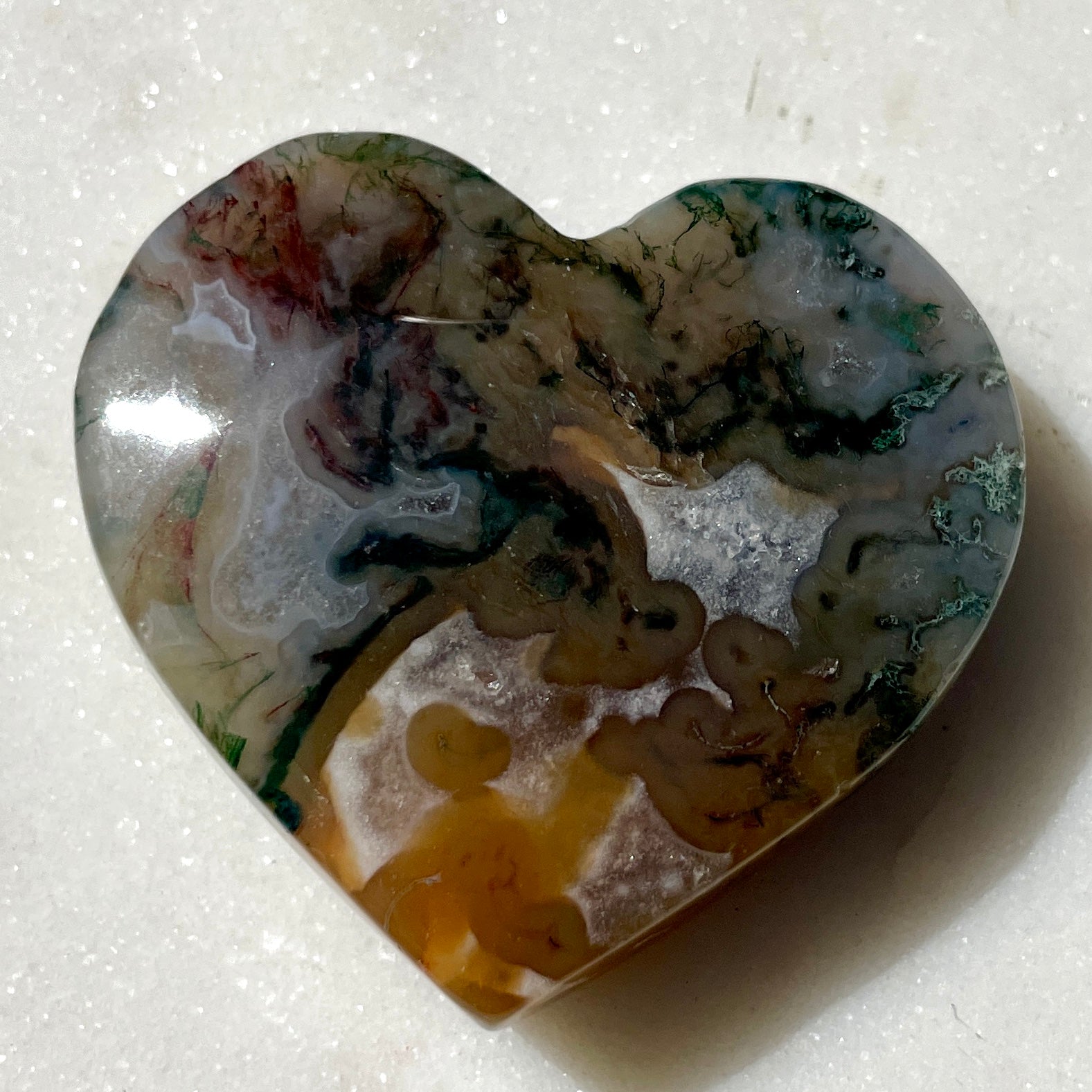 Moss Agate Heart 5CM