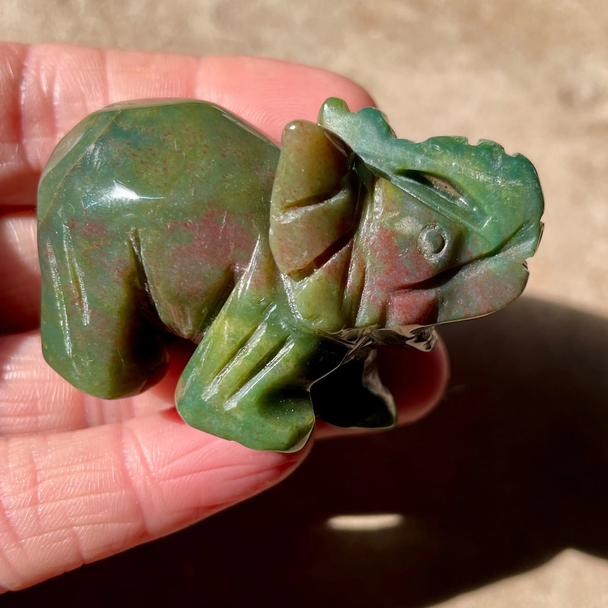 Moss Agate Elephant SM