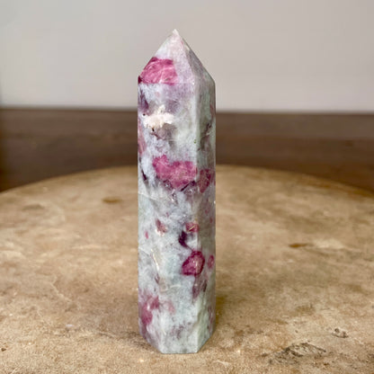 Pink Tourmaline Lepidolite Tower - 10cm
