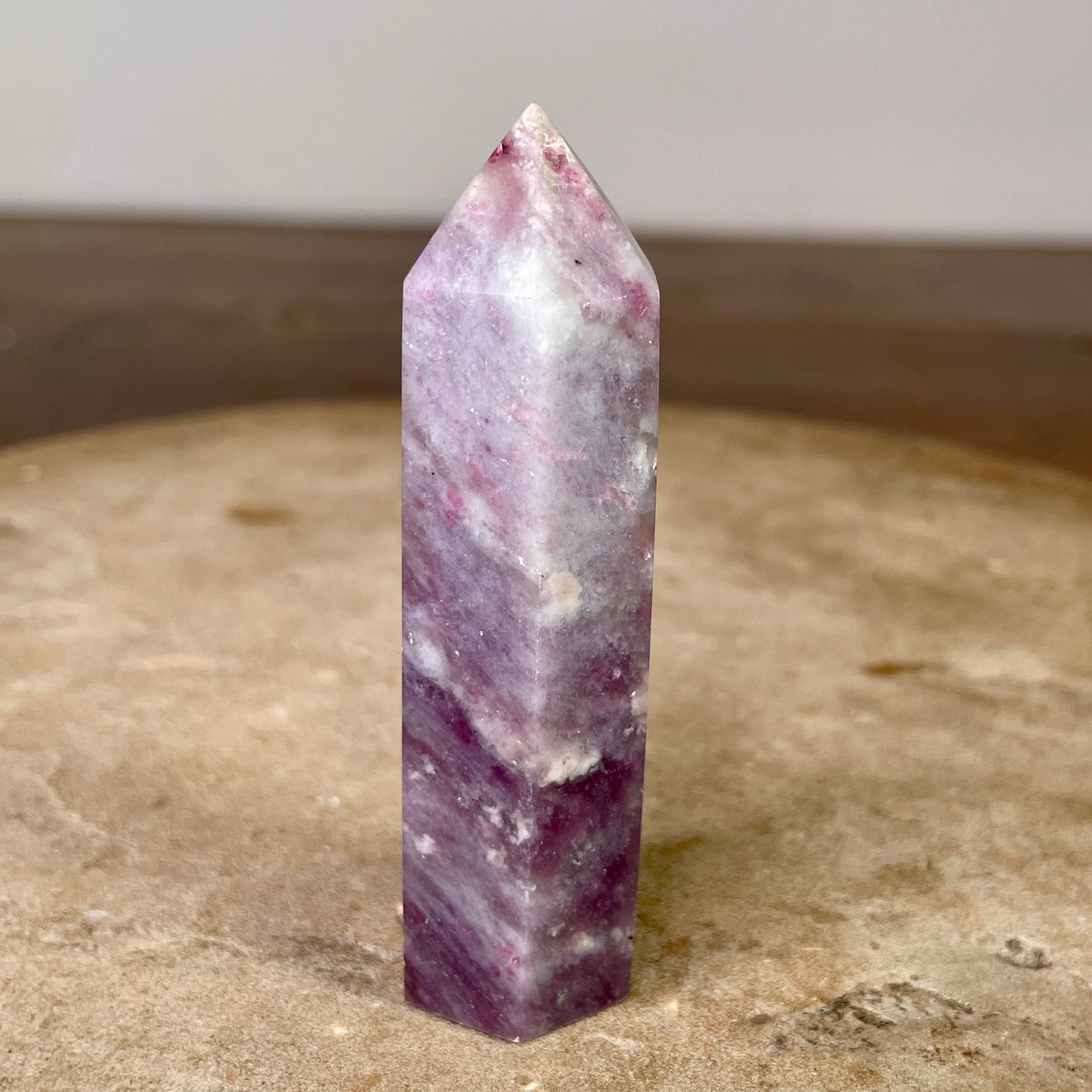 Pink Tourmaline Lepidolite Tower - 8cm