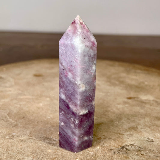 Pink Tourmaline Lepidolite Tower - 8cm