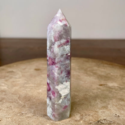 Pink Tourmaline Lepidolite Tower - 10cm