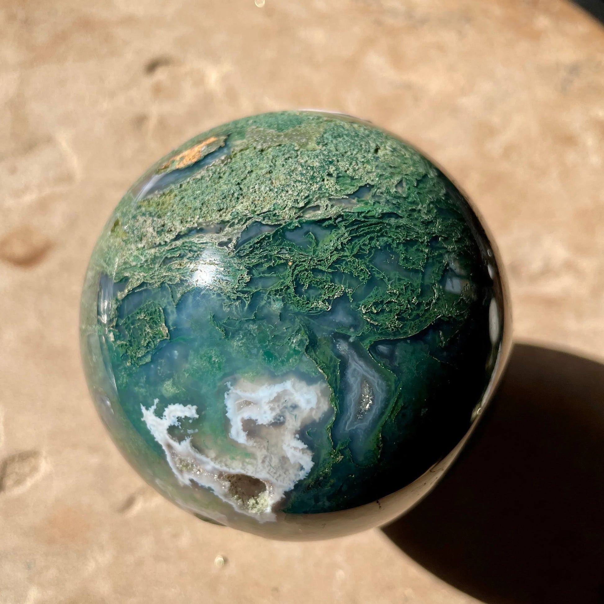 Moss Agate Sphere 6.5CM