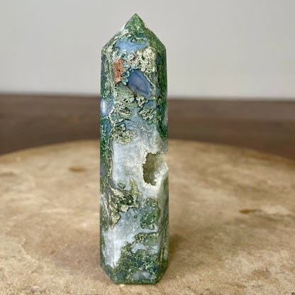 Moss Agate Tower 9.5cm