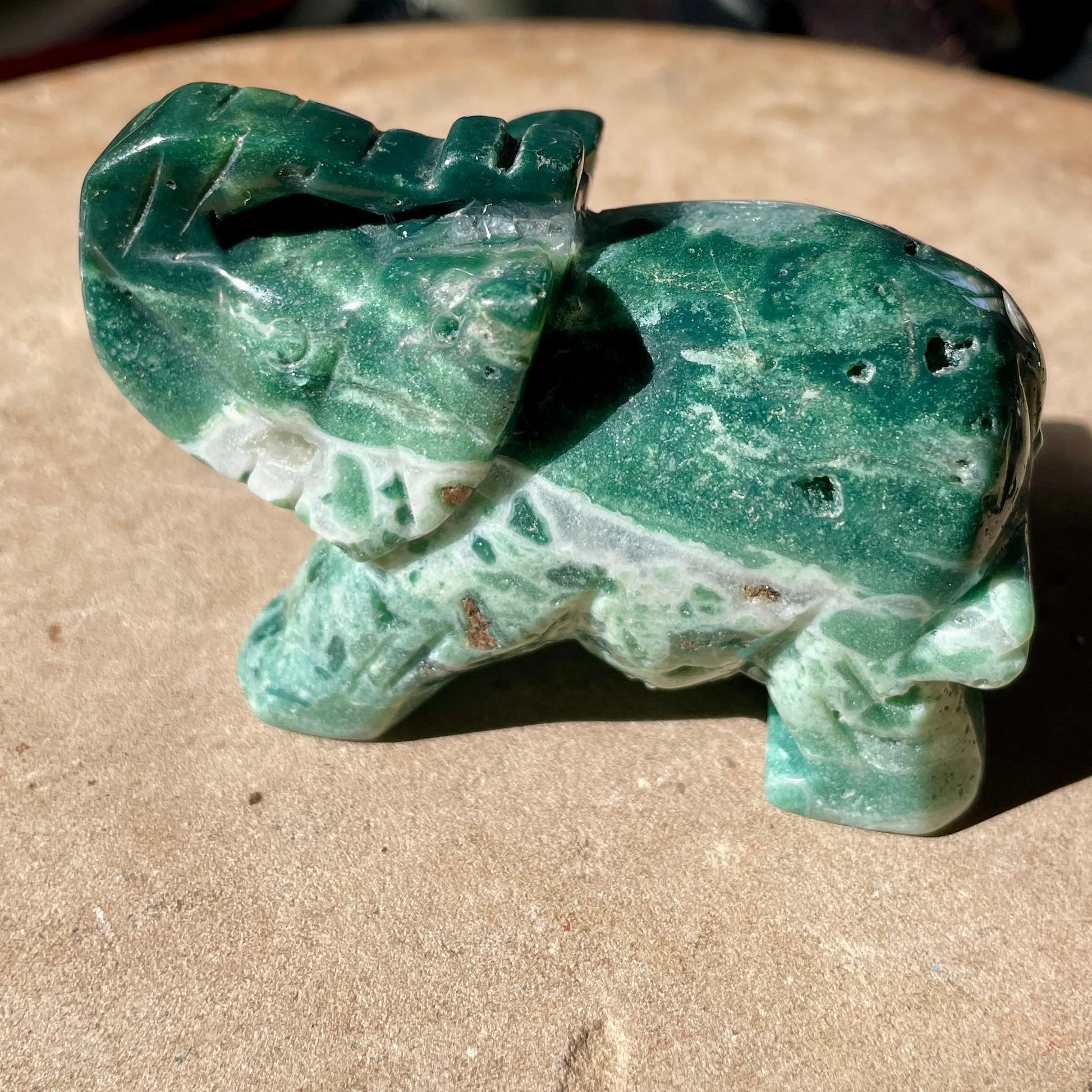 Moss Agate Elephant MED
