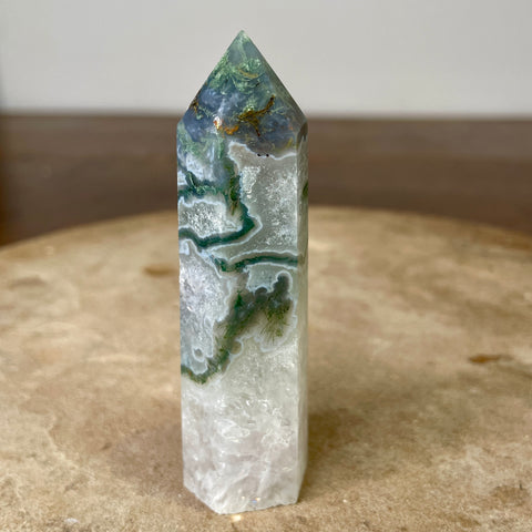 Moss Agate Tower 9cm