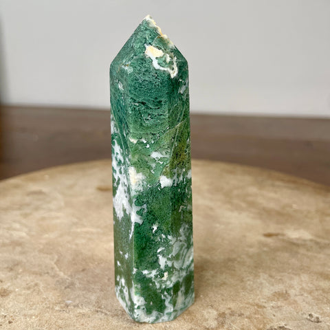 Moss Agate Tower 11cm