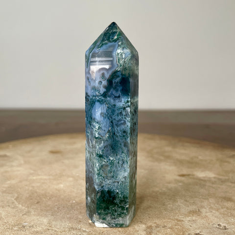Moss Agate Tower 10cm