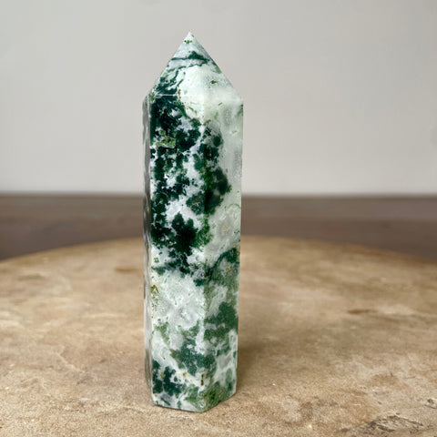 Moss Agate Tower 10cm