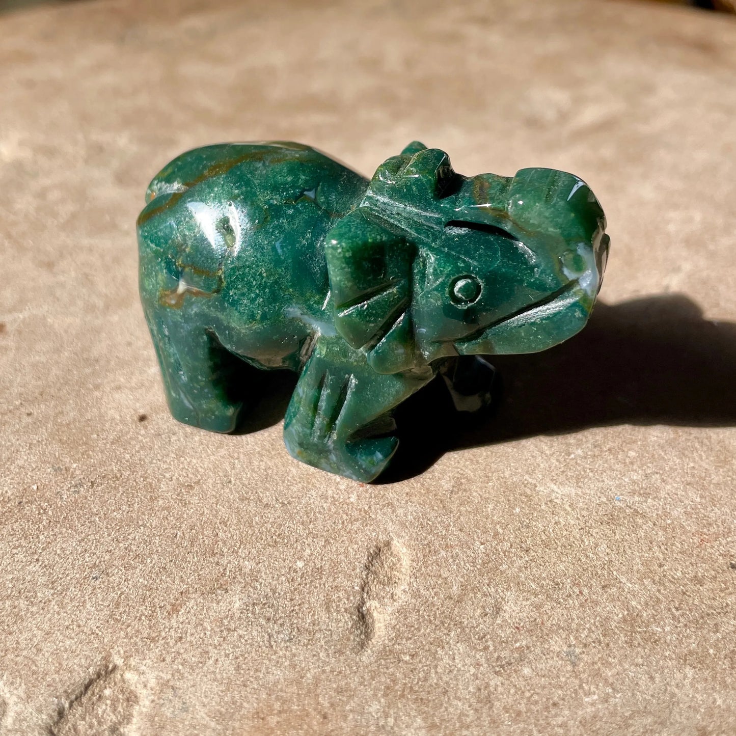 Moss Agate Elephant SM