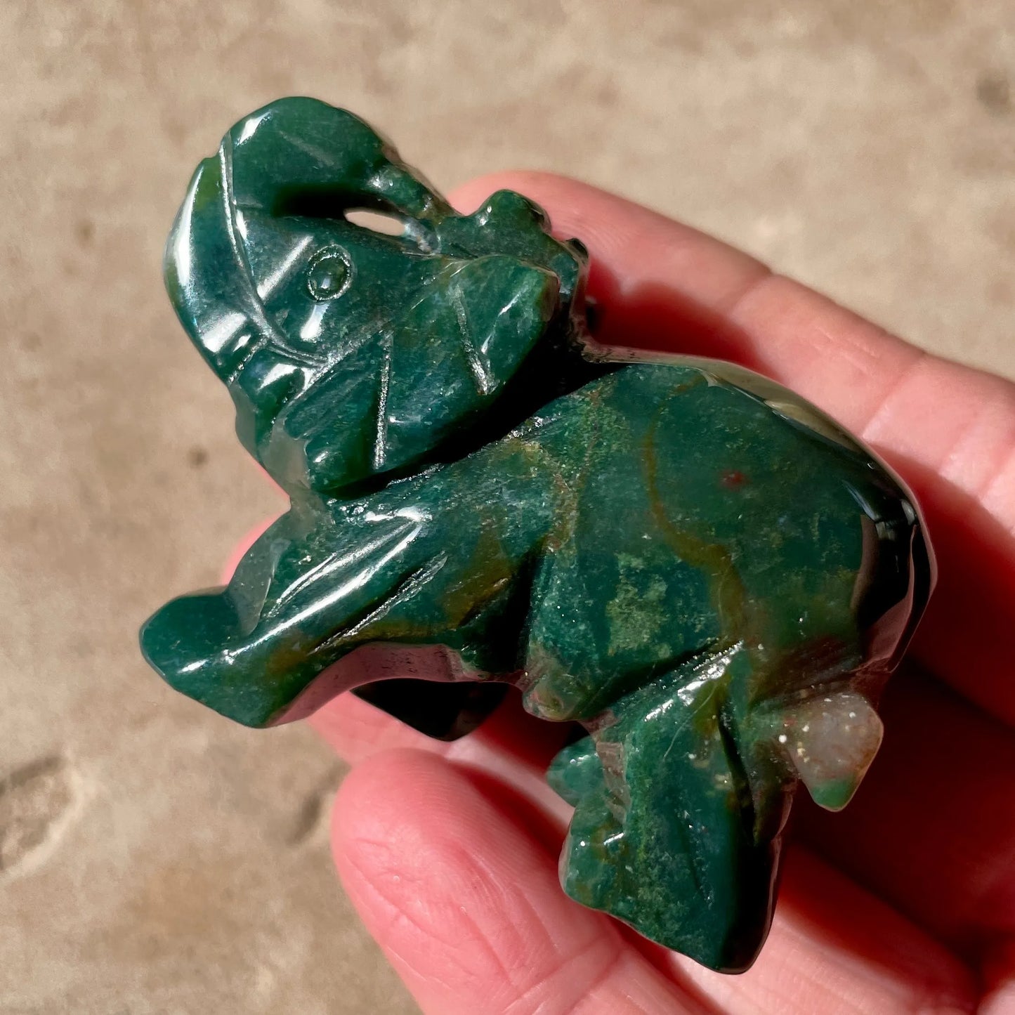 Moss Agate Elephant SM