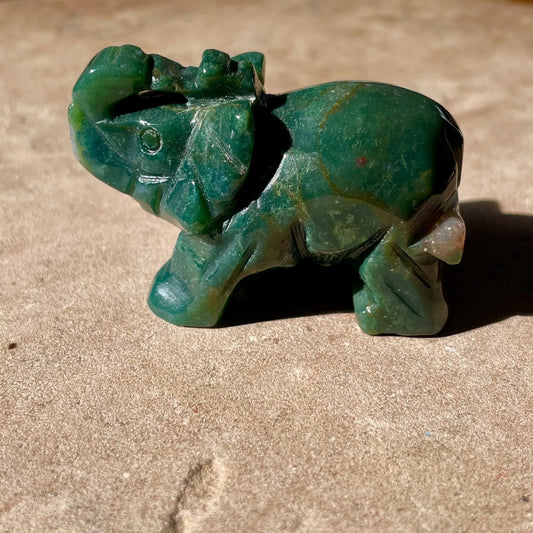 Moss Agate Elephant SM